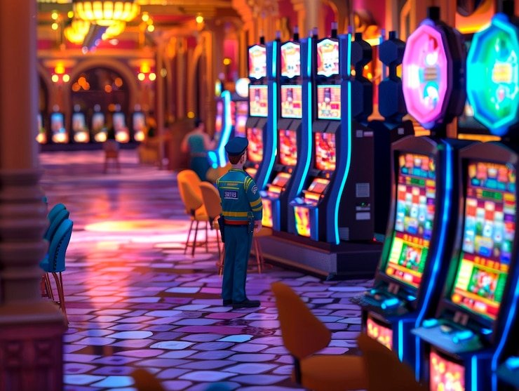 Arcade game interface showing stake selection and subject to verification