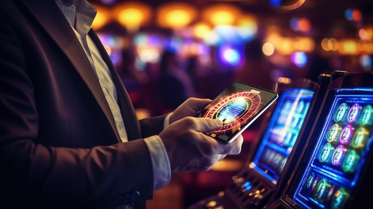 Live casino table with dealer and players